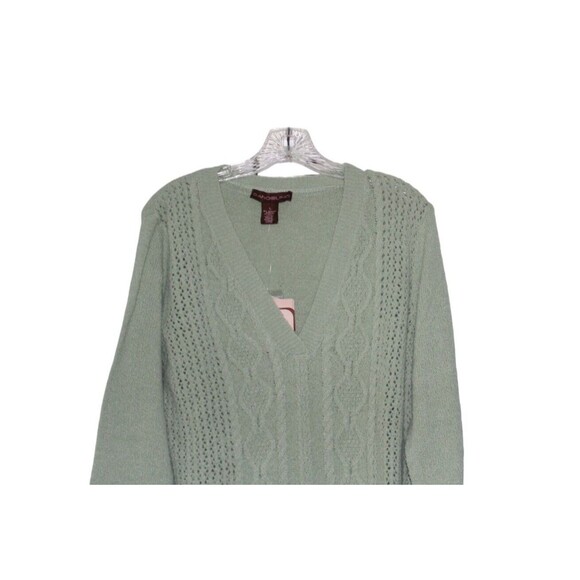 Bandolino Sweater V Neck Pullover Green Women's Large NWT - Picture 2 of 5